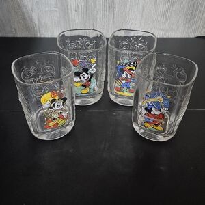 Set of 4 McDonald's Walt Disney World Glasses 2000 Commemorative Celebra…